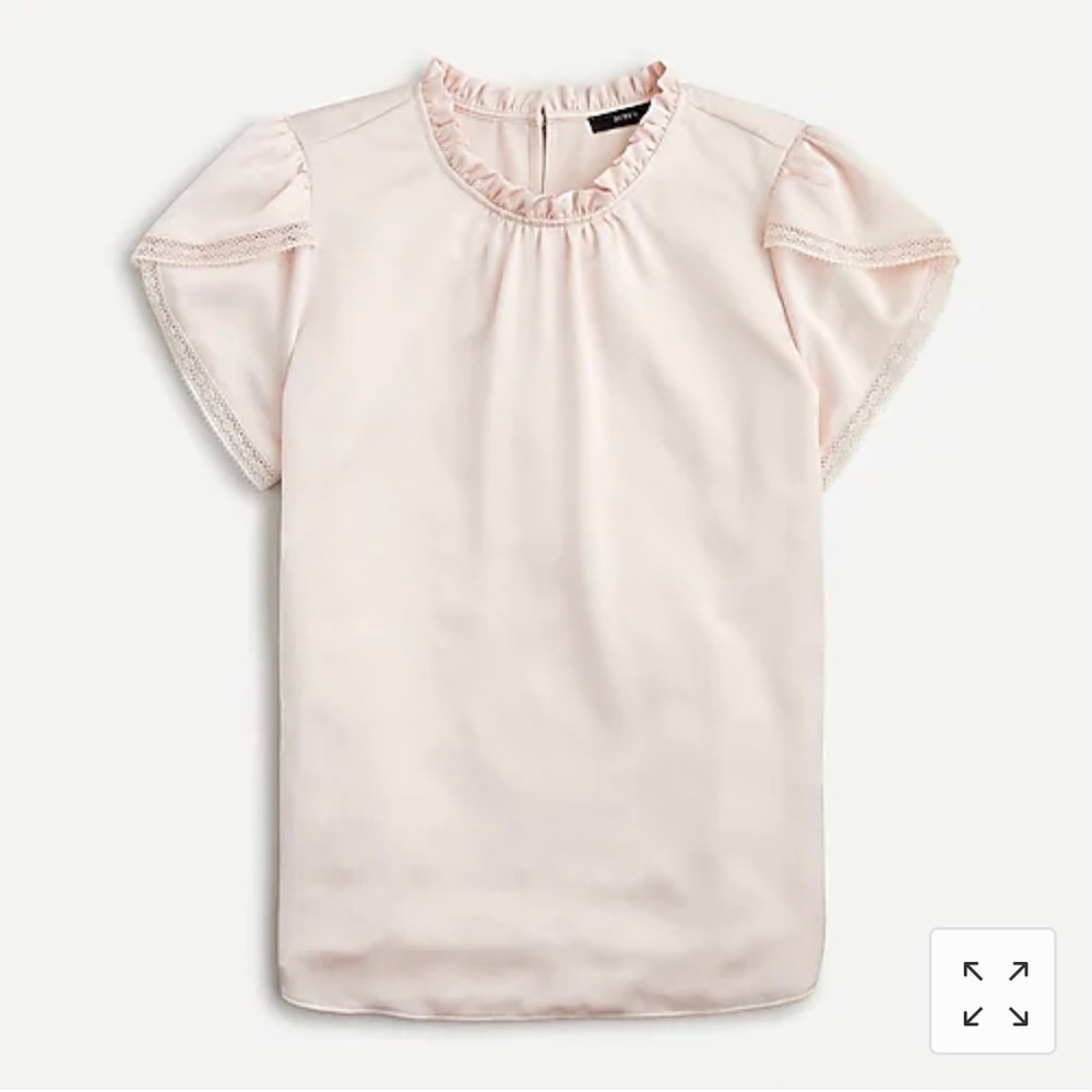 J.Crew tulip sleeve ruffle neck top